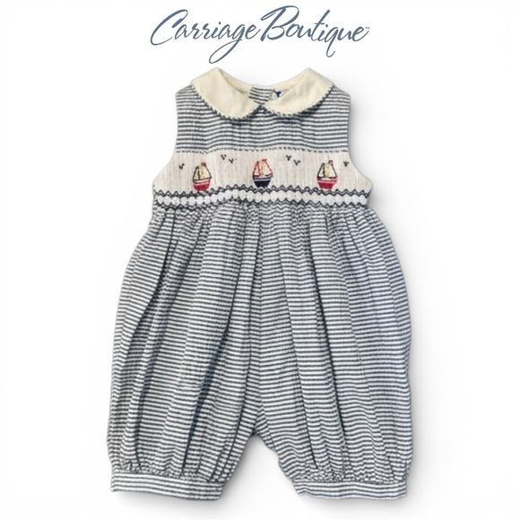 Carriage Boutique Other - Carriage Boutique Nautical Sailboat Smocked Bubble Romper